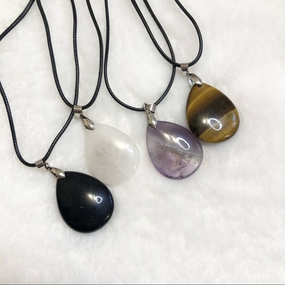 New Tree of Life Pendant Boho Hippie Crystal Stone Necklace Pack of 4 - Picture 8 of 11